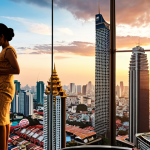 **Image Prompt:** A diverse group of Thai investors (male and female, various ages) carefully balancing risk and reward on a traditional Thai scale (like those used in markets). In the background, a stylized chart showing diversified investments (stocks, bonds, real estate, crypto) with a sunset over the Bangkok skyline. The overall feeling should be one of cautious optimism and prosperity.
