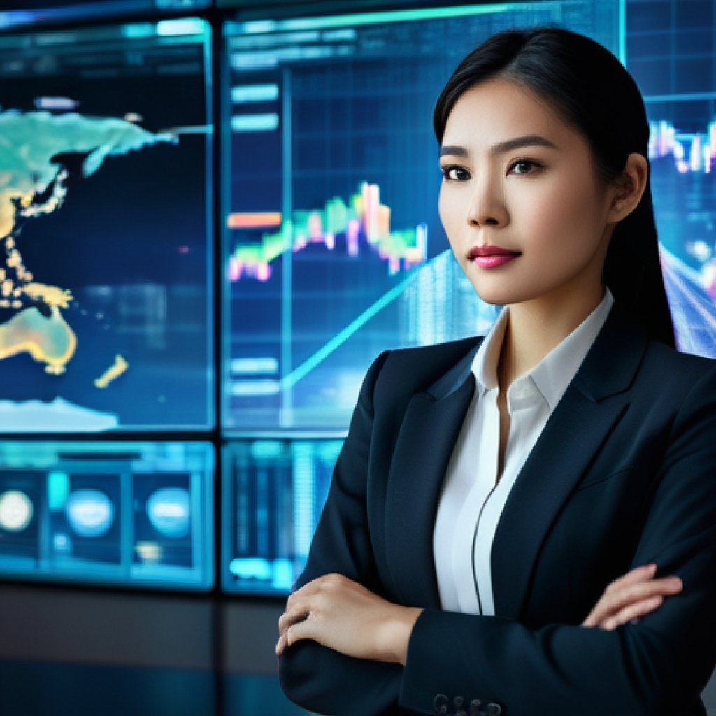 리스크 관리 투자 전략의 미래 전망 - **Prompt:** A dynamic and visually rich scene depicting a confident Thai female investor in her earl...