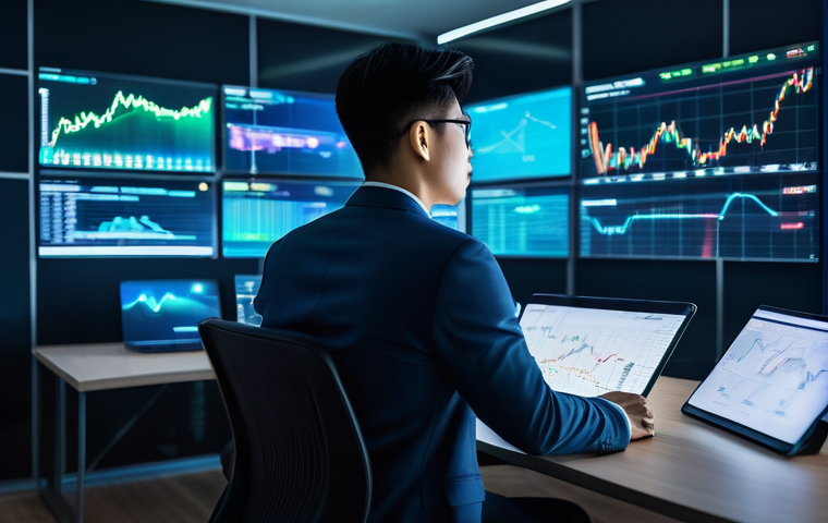 리스크 관리 투자 전략의 미래 전망 - **Prompt:** A sophisticated, high-tech financial dashboard or transparent display showcasing a metic...