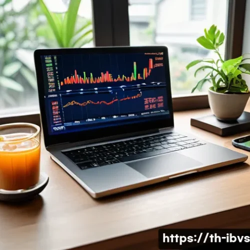 Home 30 리스크 관리 투자와 투자 최적화 - A detailed digital illustration of a modern Thai investor’s home office setup, featuring a sleek lap...